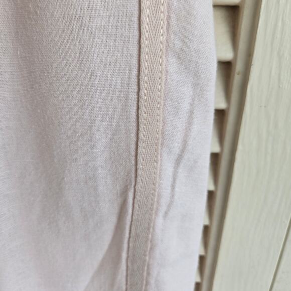 Jessica Simpson Linen Blend Elastic Drawstring Waist Cream Pants Size Small - Picture 9 of 9